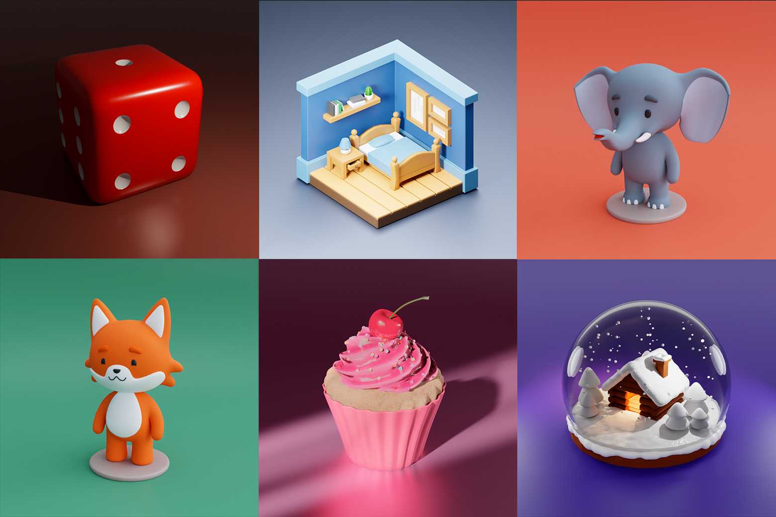 A selection of 3D work